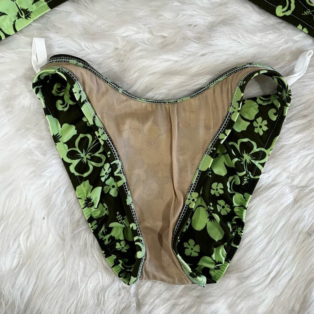 NEW Spiegel Vintage 90s Floral Padded Push Up Cheeky Bikini Swimsuit 5/6 NWOT - Picture 12 of 16